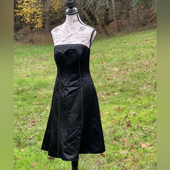 Ann Taylor Dresses & Skirts - Ann Taylor Sleeveless Strapless Black Acetate Cocktail Dress - Size 4